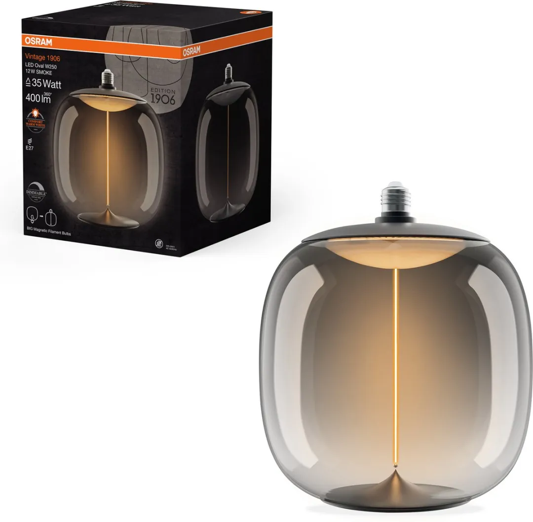 Osram Vintage 1906 Big Oval LED Lamp 12W E27 - Helder - 1800K - afbeelding 6 van 6