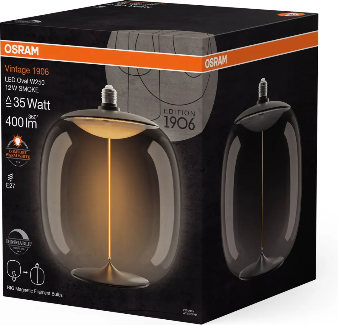 Osram Vintage 1906 Big Oval LED Lamp 12W E27 - Helder - 1800K