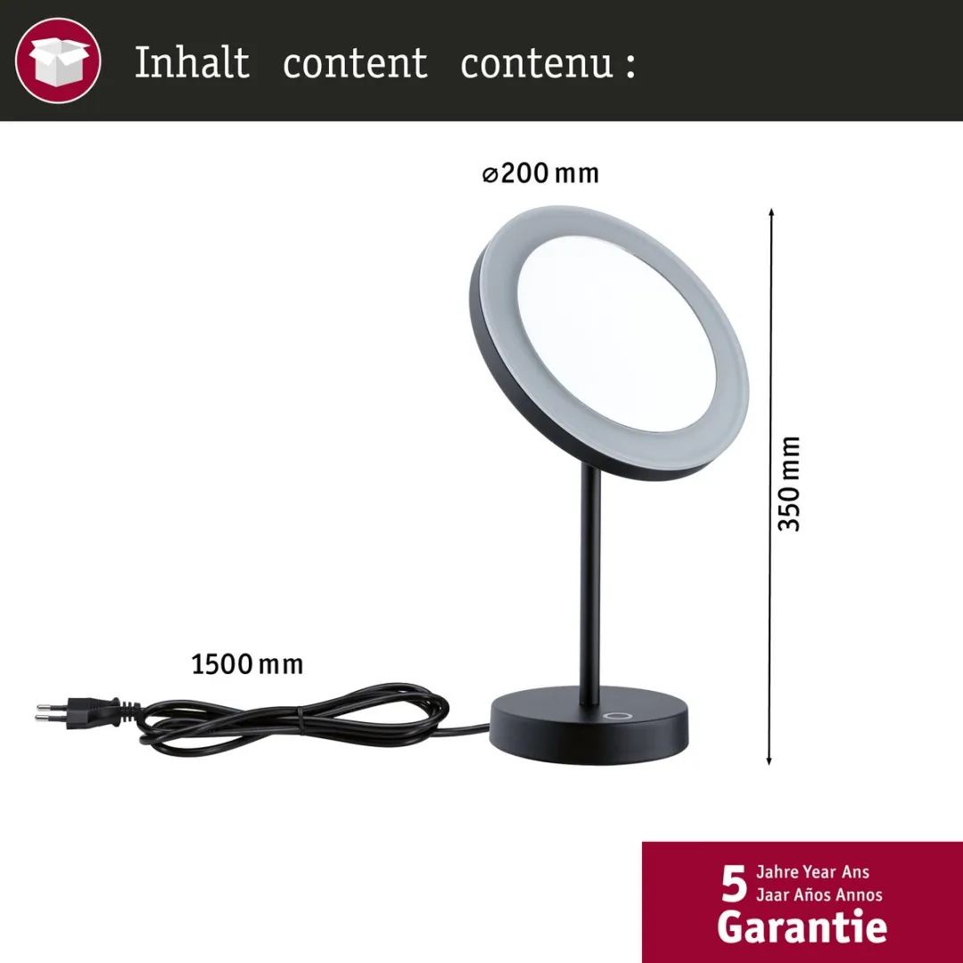 Paulmann Masua LED Cosmeticaspiegel 4W IP44 - 40cm - Zwart mat