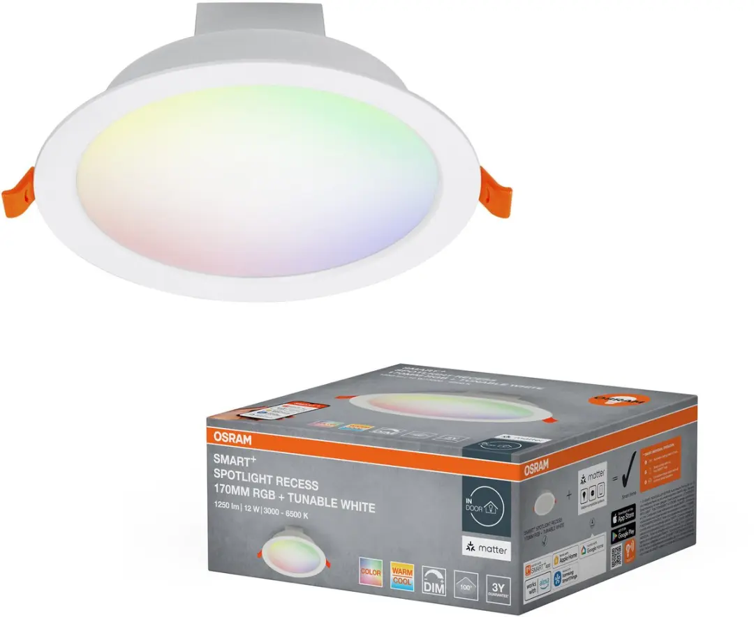 Osram SMART+ Matter Recess Verzonken Spot 8W - 120cm Diameter