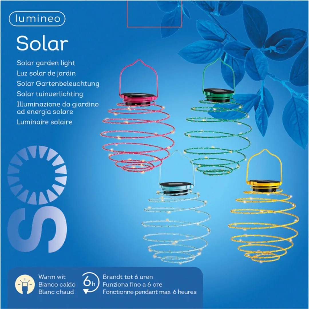 Lumineo Hanglamp Solar 25 Lichtpunten Ø16cm Groen