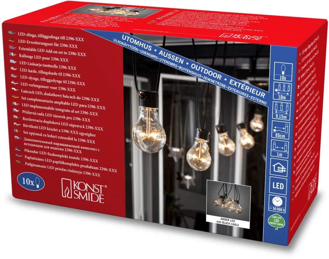 Konstsmide 2397-800 Snoerverlichting 10 Lampen - 10m - Extra Warmwit - afbeelding 6 van 6