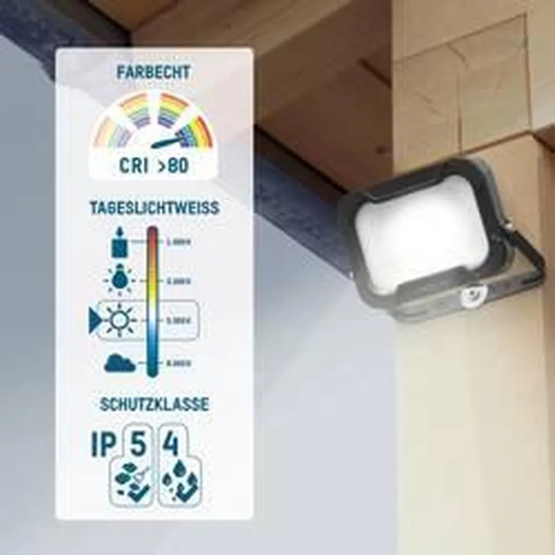 Ansmann WFL1600 LED Wandspot 20W 1600lm - 5000K - Zwart