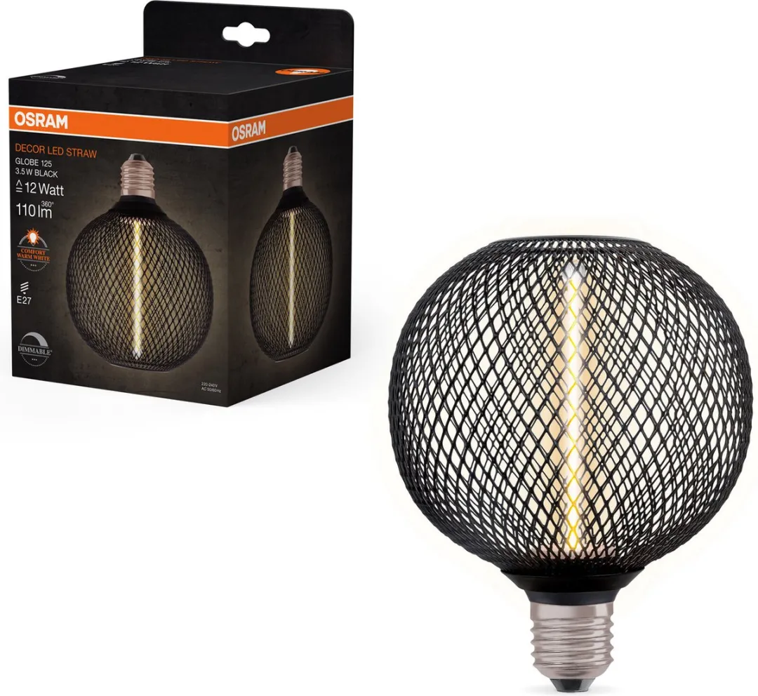 Osram LED Decor Globe 3.5W 1800K - 110lm - Zwart