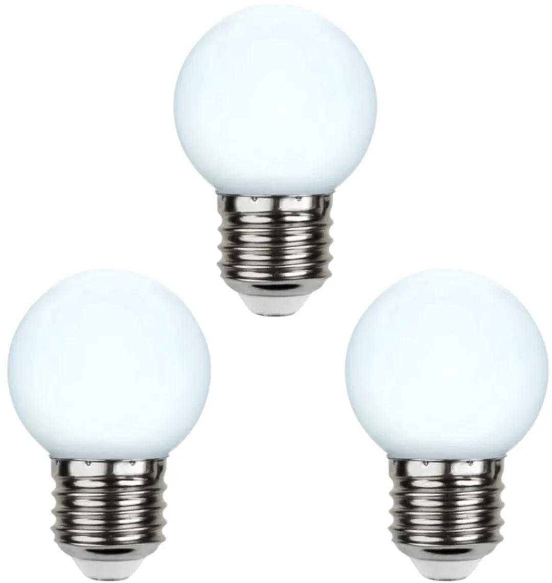 Star Trading Prikkabel Kogellamp E27 1W 6000K - 3 Stuks - afbeelding 2 van 4