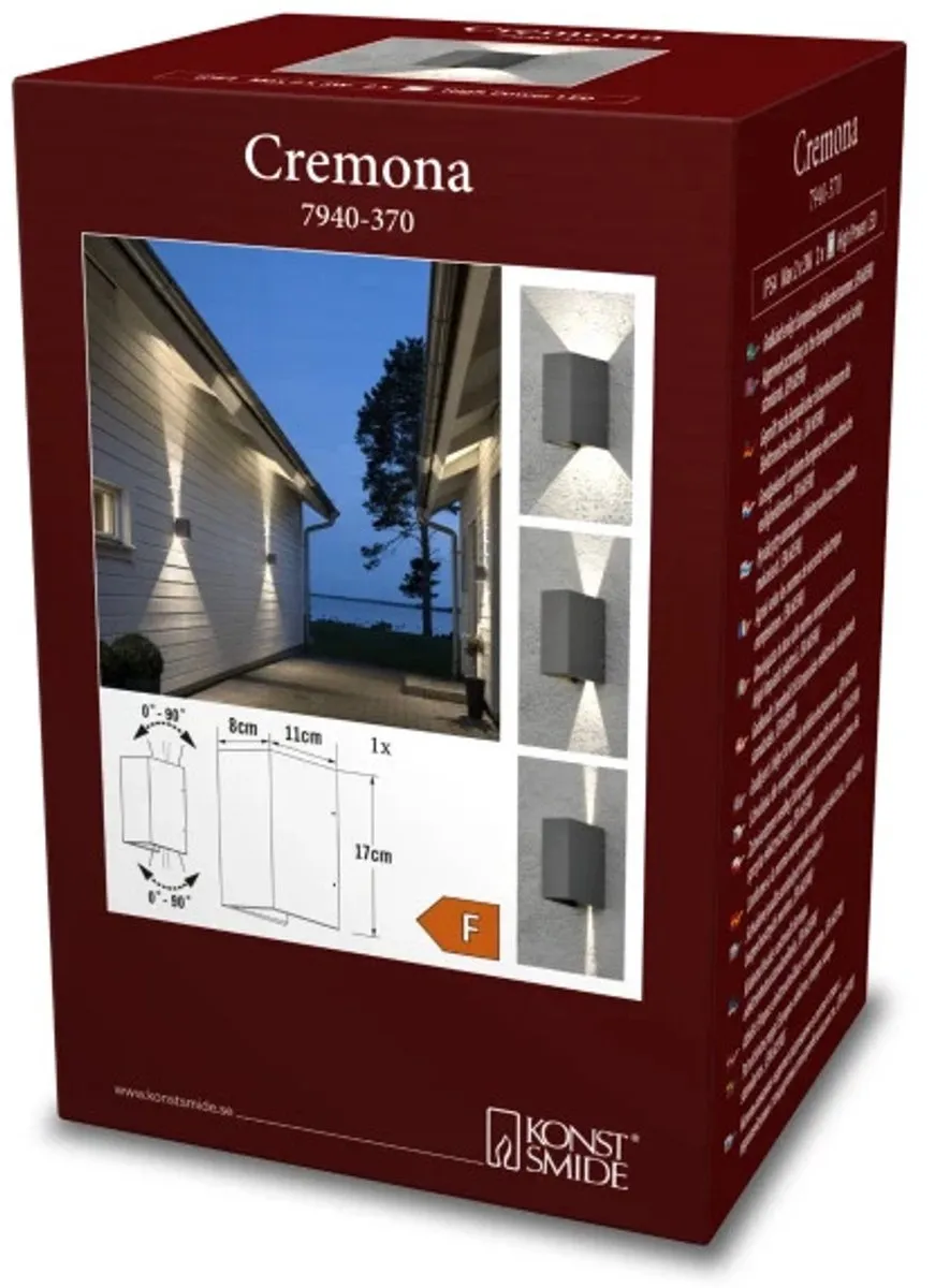 Konstsmide Cremona Spotlamp Buiten 2-lichts LED 3000K - Antraciet