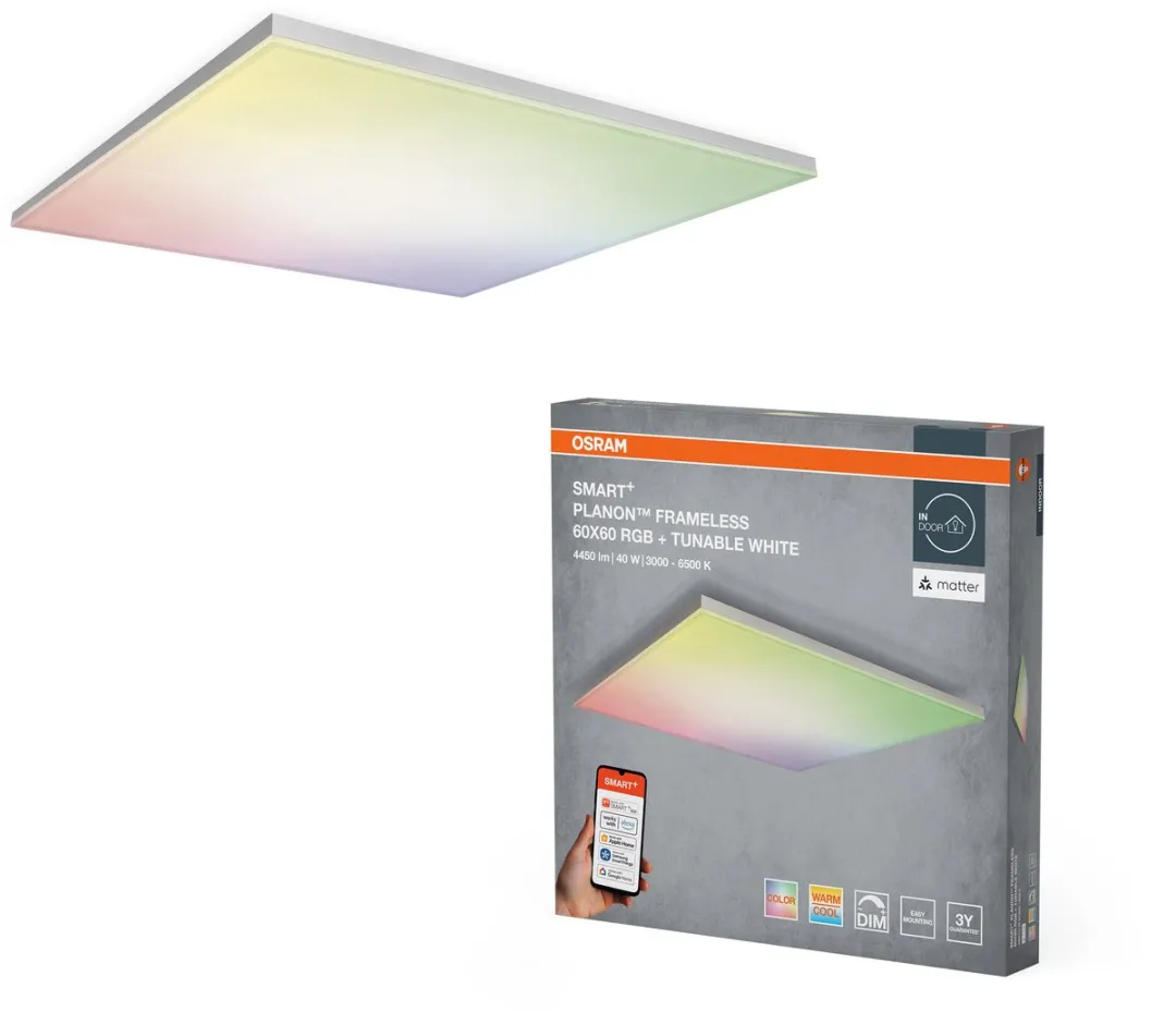 Osram Smart+ Matter Planon Frameless LED Paneel 600x600mm 40W RGBW
