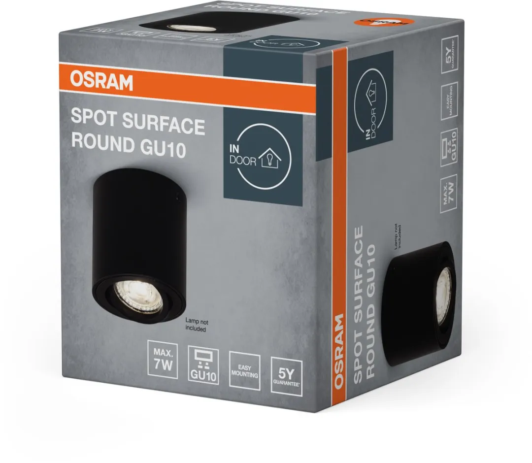 Osram Spot Surface Ronde Plafondspot GU10 - Zwart