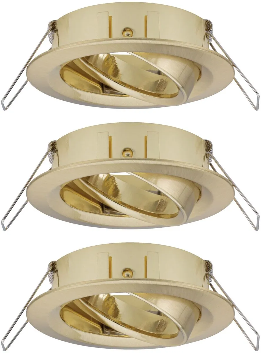 Paulmann Choose Basisset Inbouwlamp 3x10W 84mm - Messing geborsteld