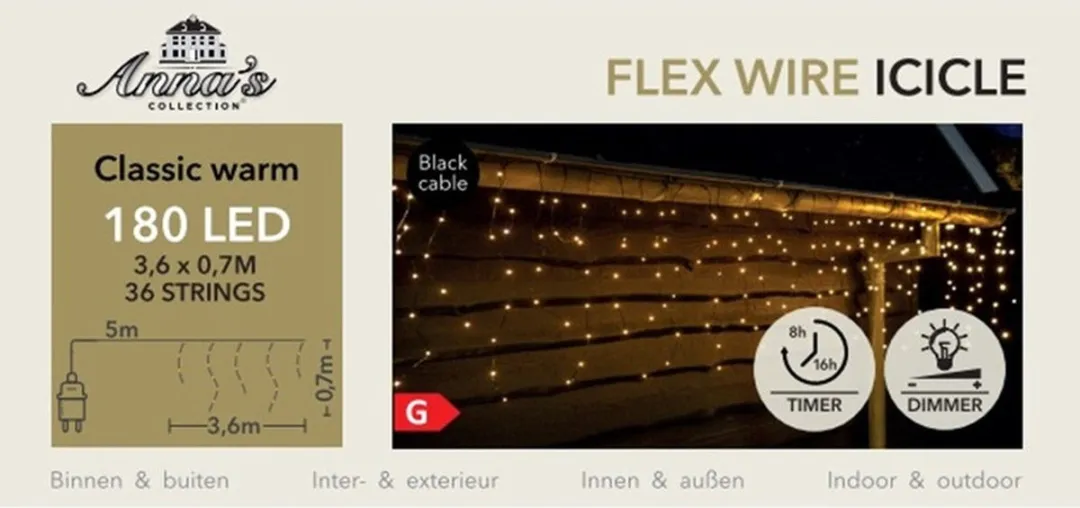 Anna's Collection Ijspegelverlichting 180 LED