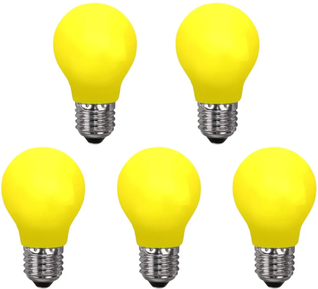 Star Trading Prikkabel E27 0.9W - 5 Stuks - Mat Geel