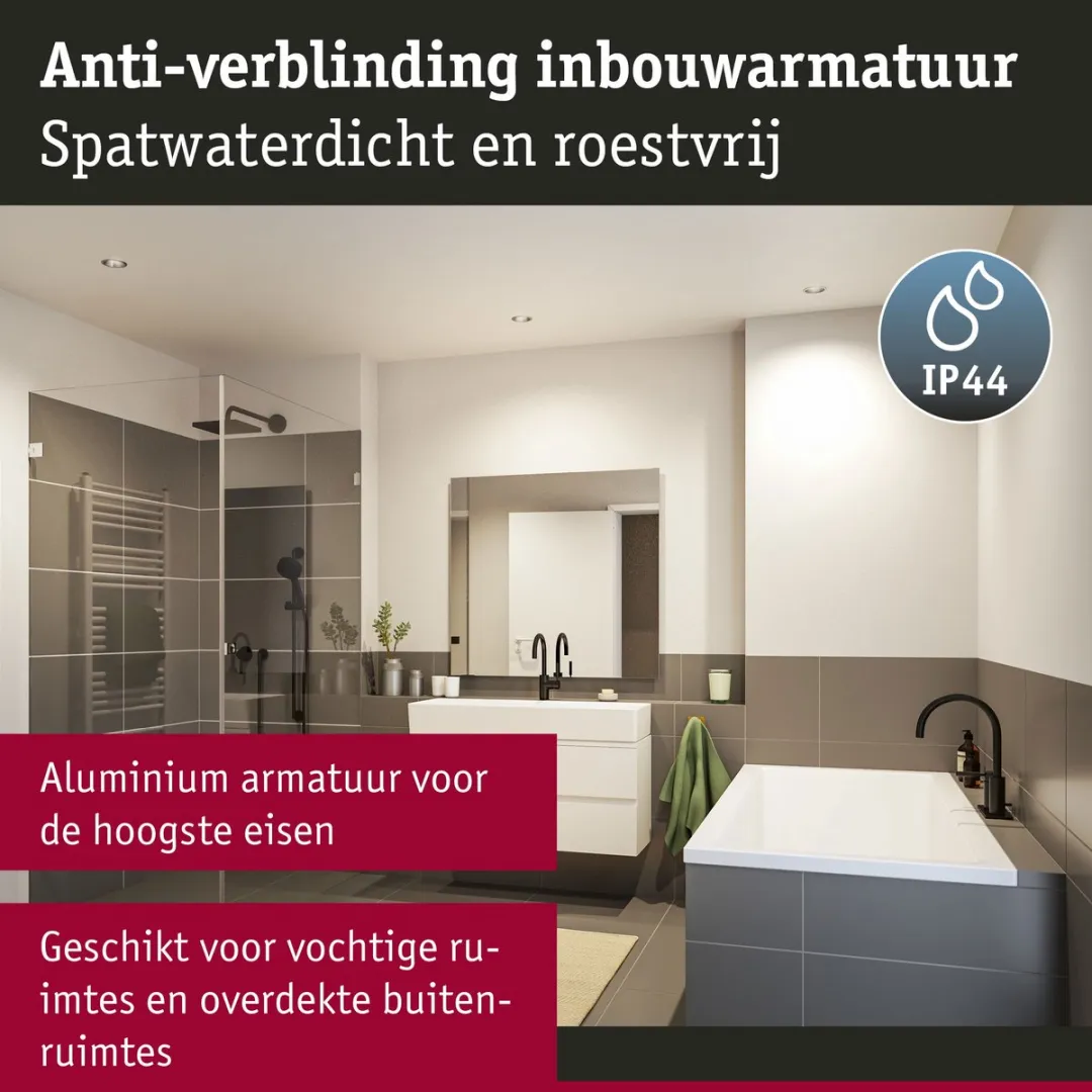 Paulmann LED-inbouwlamp 3-Step-Dim Cole Coin Set 6x6W - 2700K - Zilver mat