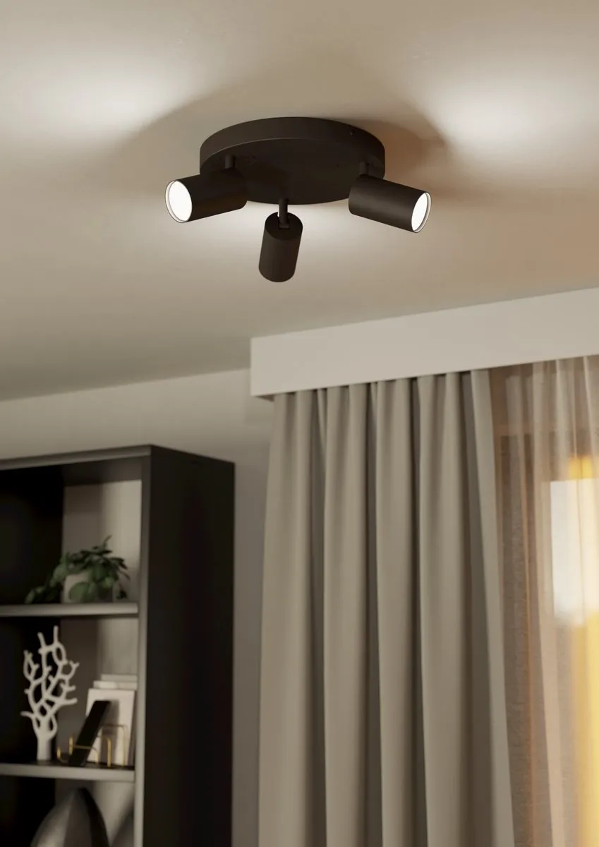 EGLO connect.z Telimbela-Z Smart Spot - GU10 - Ø 25 cm - Zwart - Instelbaar RGB & wit licht - Dimbaar - Zigbee