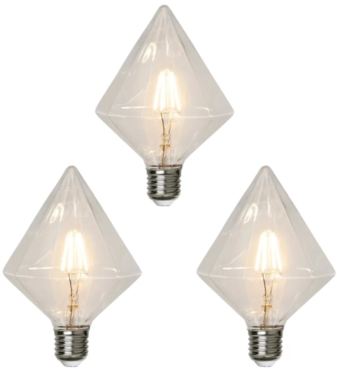 Star Trading Diamant Lamp E27 3.2W Extra Warm Wit - 3 Stuks