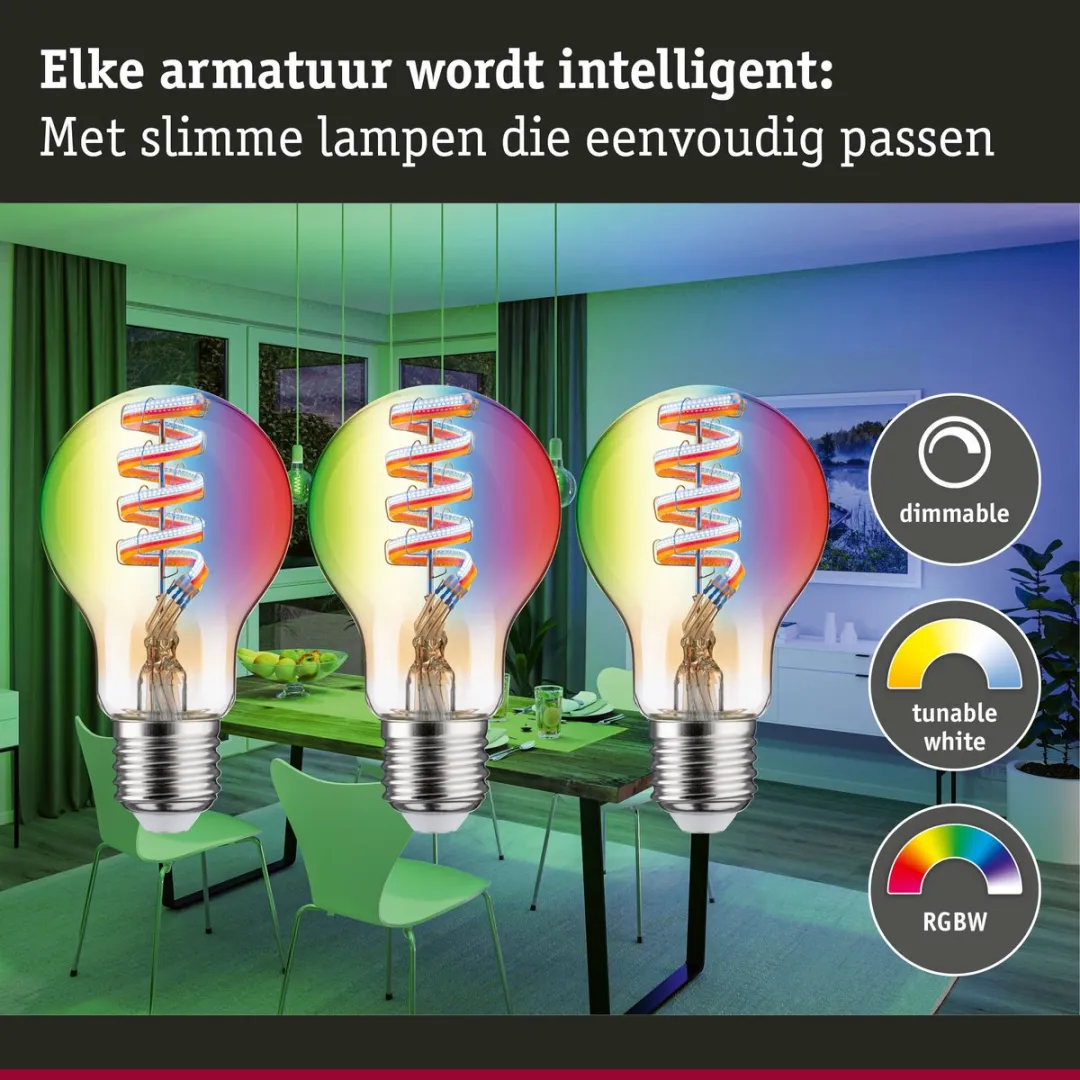 Paulmann Set LED-gloeilamp 3x470lm RGBW Goud - 3x6,3W