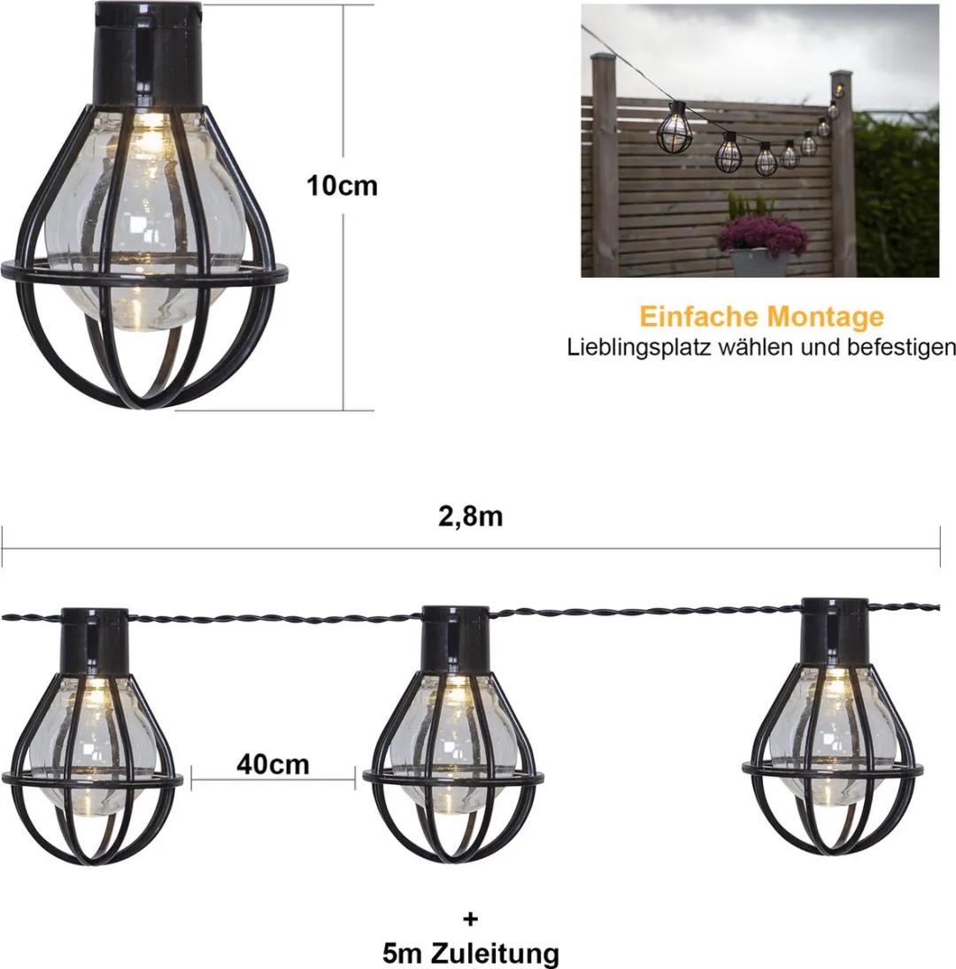 Star Trading LED Deco Lichtketting Cage - 1 Lichtpunt - Zwart