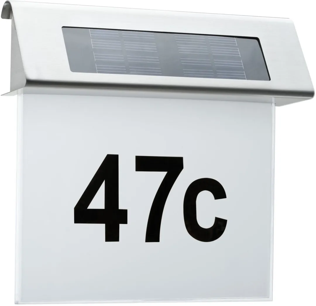 Paulmann Solar LED Huisnummerverlichting Special Line IP44 3000K - Edelstaal/Wit