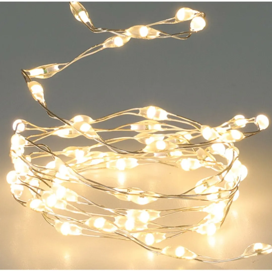 Lumineo Kerstverlichting Draad 132 LED Zilver - 200cm