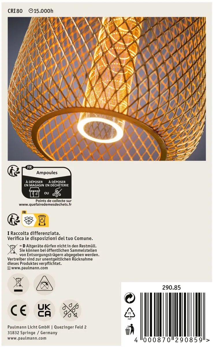 Paulmann Metallic Glow LED Ampoule E27 200lm 1800K - Goud - afbeelding 6 van 6