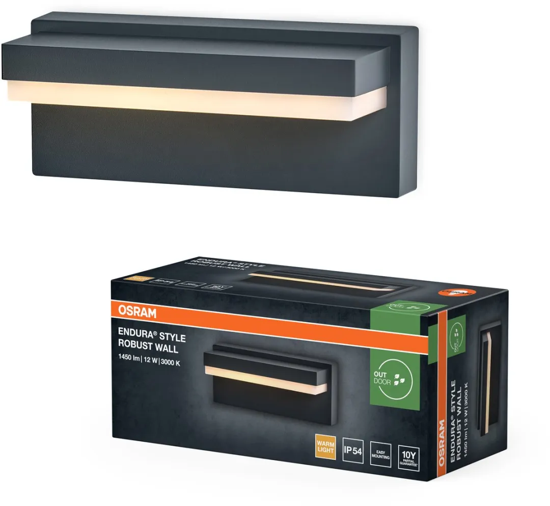 Osram Endura Style LED Wandlamp 12W - 1000lm - Donkergrijs