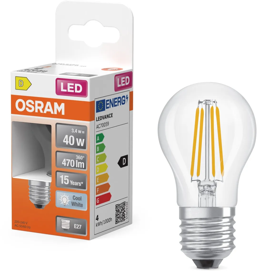 Osram LED Star Globe P40 Filament 3,4W E27 - 470lm Koelwit