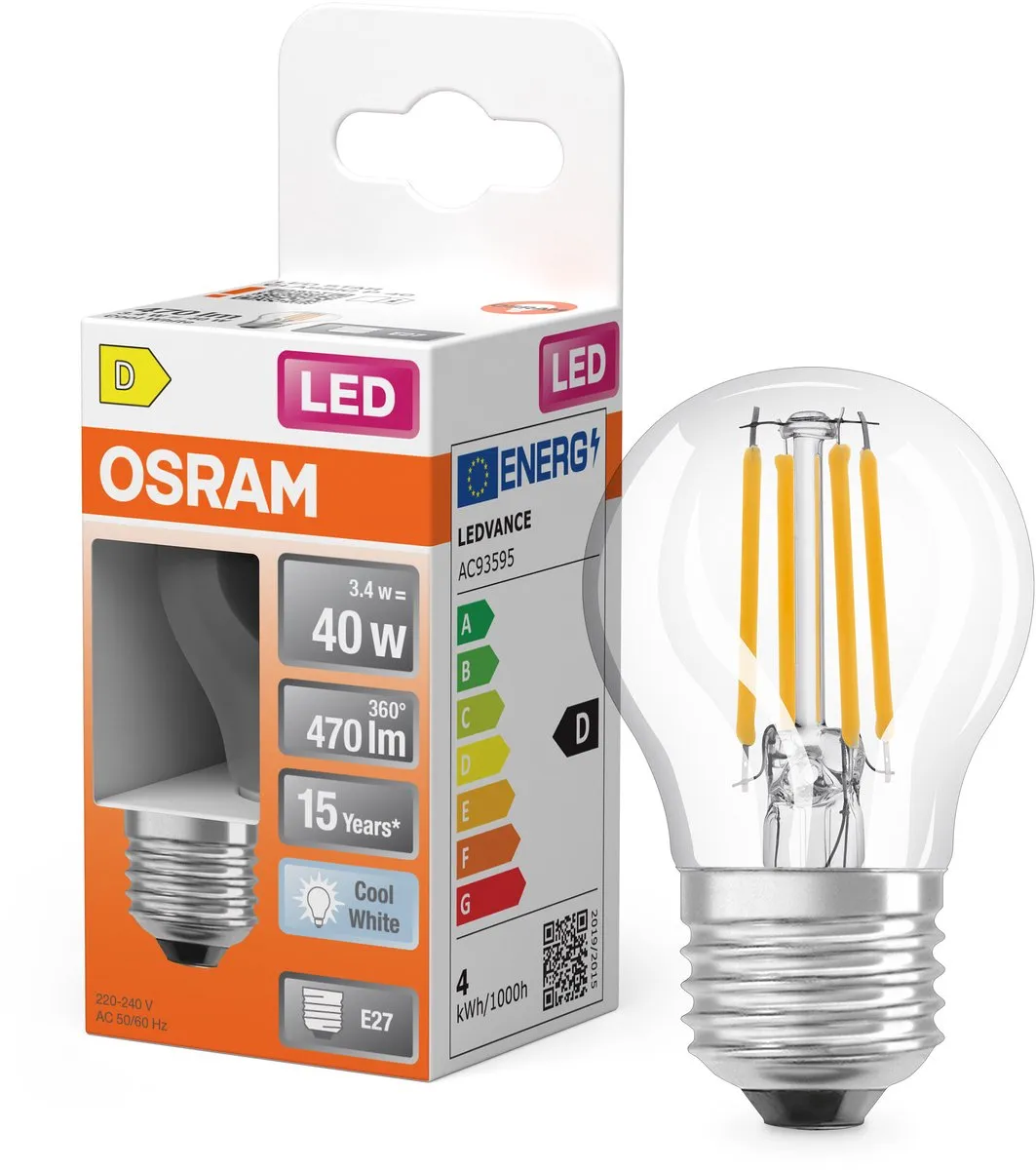 Osram LED Star Globe P40 Filament 3,4W E27 - 470lm Koelwit