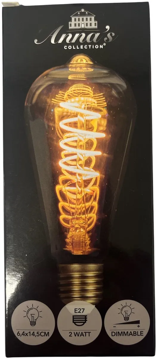Anna's Collection LED Retro Gloeilamp 3200K - 145x64mm - Amber