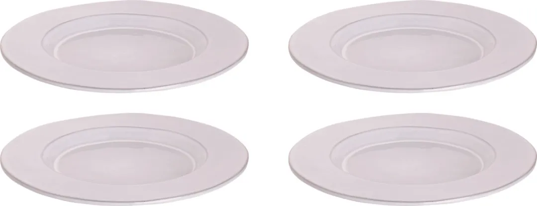 Palmer - Ecogres Plano - Bord - 4 stuks - ø 23 cm - Wit - Stoneware - Bordenset