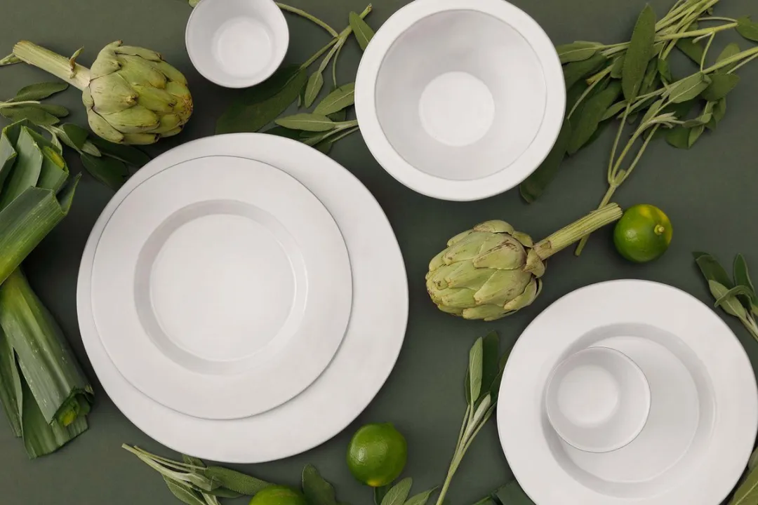 Palmer - Ecogres Plano - Bord - 4 stuks - ø 23 cm - Wit - Stoneware - Bordenset