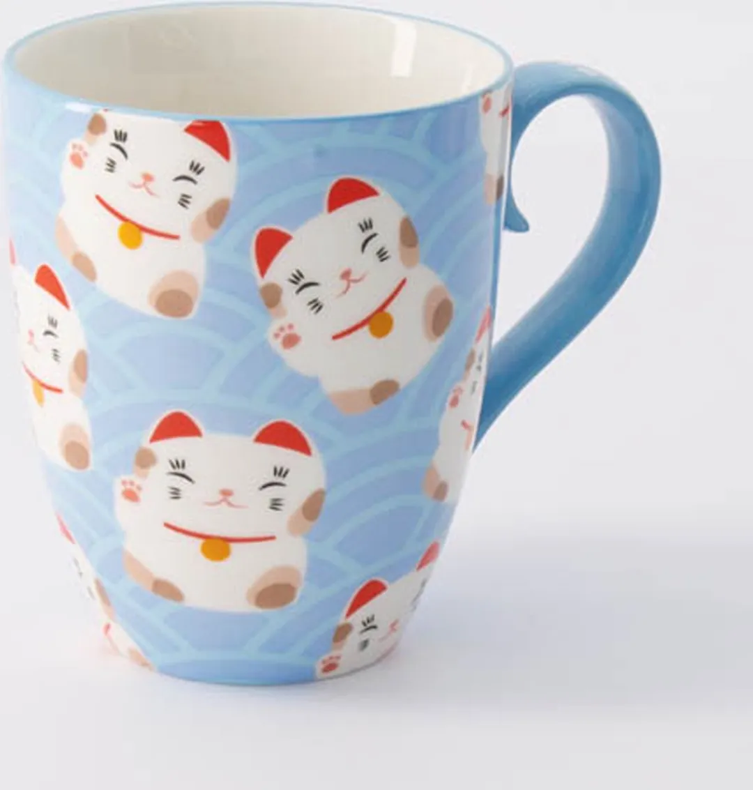 Tokyo Design Studio - Kawaii Lucky Cat - mok 380ml lichtblauw