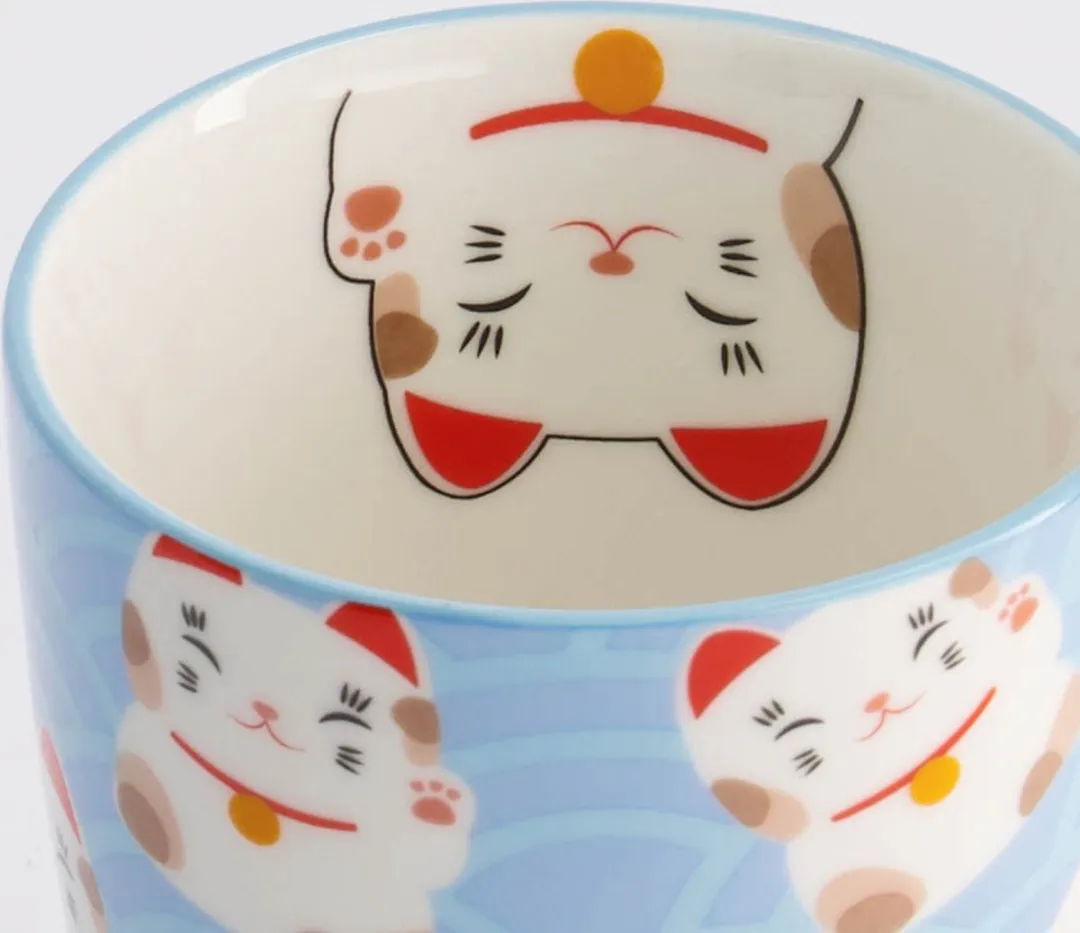 Tokyo Design Studio - Kawaii Lucky Cat - mok 380ml lichtblauw