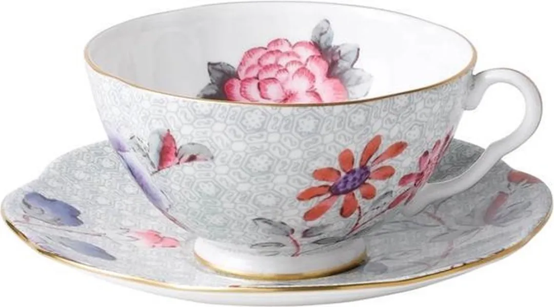 Wedgwood Cuckoo Kop & Schotel - Porselein/groen