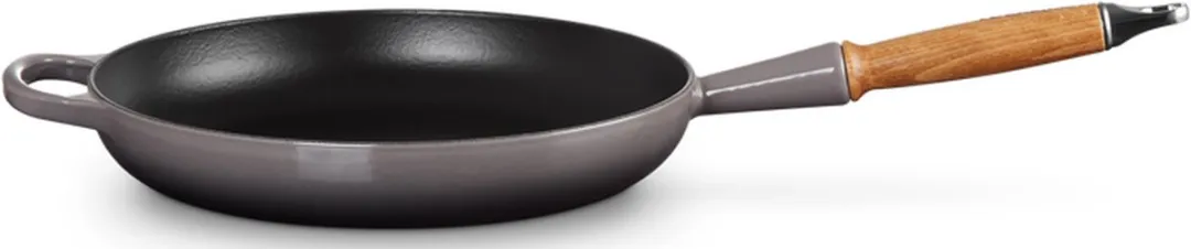 Koekenpan Signature 28 Cm in Geëmailleerd Gietijzer met Houten Handvat Flint