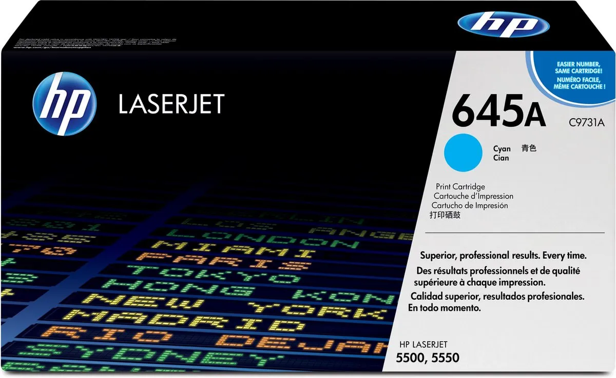 HP 645A Tonercartridge - Cyaan - 12.000 pagina's
