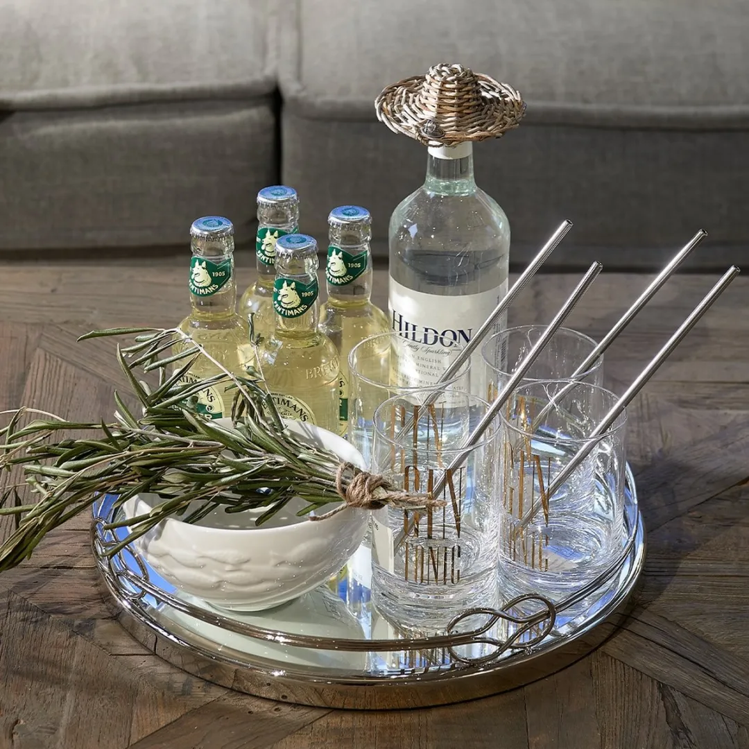 Riviera Maison Happy Straws Metal - 4 Stuks - Zilver