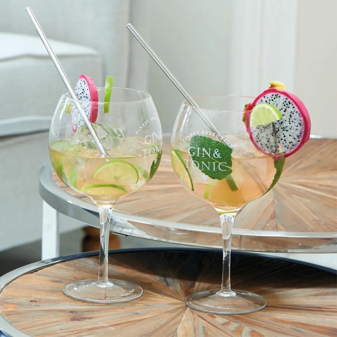 Riviera Maison Happy Straws Metal - 4 Stuks - Zilver