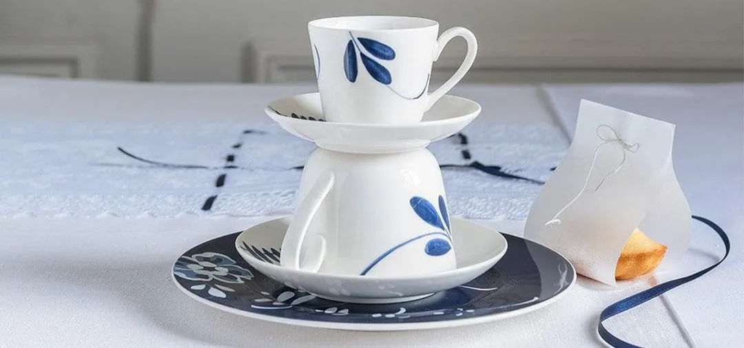 Villeroy & Boch Vieux Luxembourg Brindille Koffiekop 200ml - Blauw
