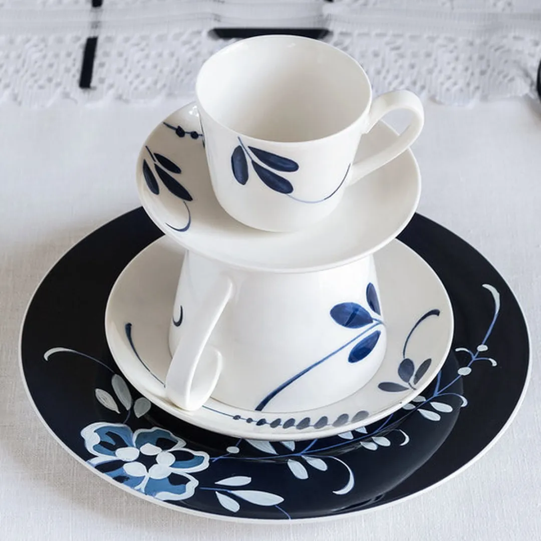 Villeroy & Boch Vieux Luxembourg Brindille Koffiekop 200ml - Blauw