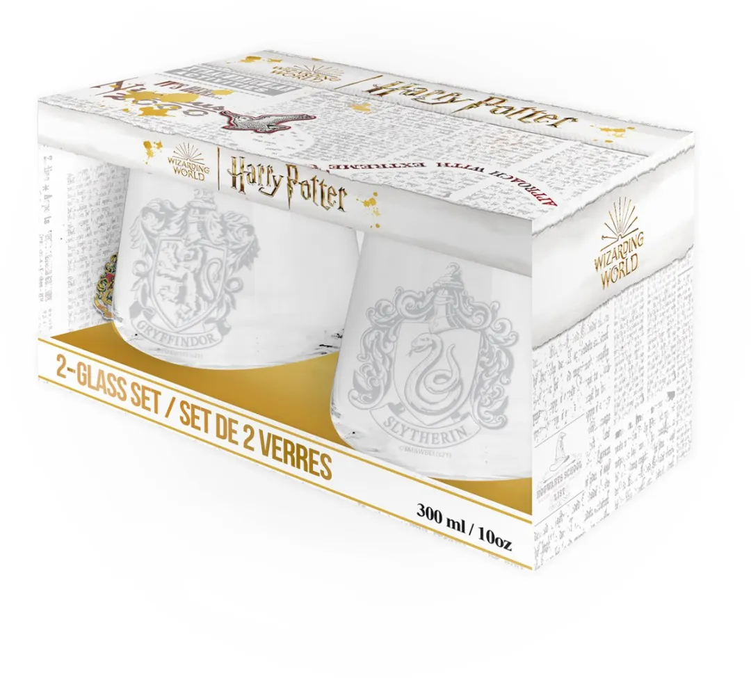 Harry Potter Gryffindor & Slytherin Drinkglazen - Set van 2