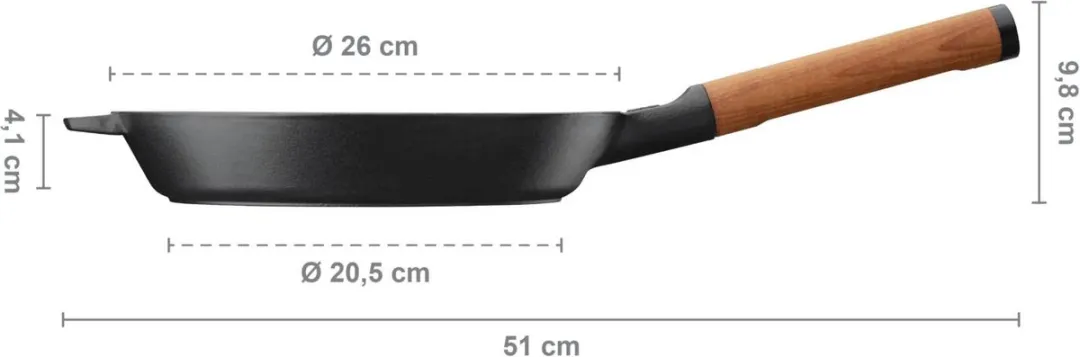 Fiskars Norden Gietijzeren Koekenpan 26cm - Zwart