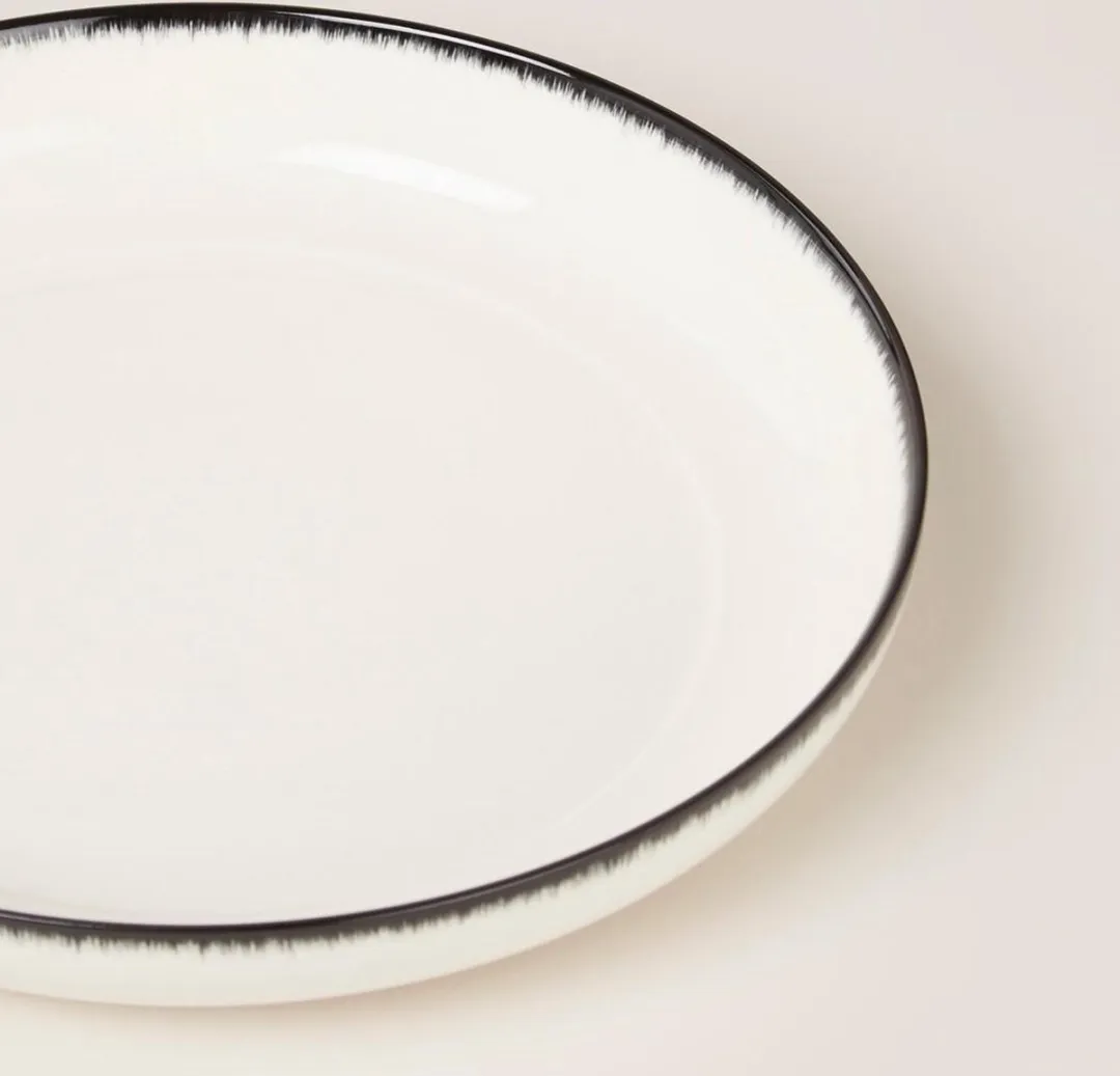 Serax Dé Tableware By Ann Demeulemeester Diep Bord Ø24cm - 2 Stuks - Wit/Zwart