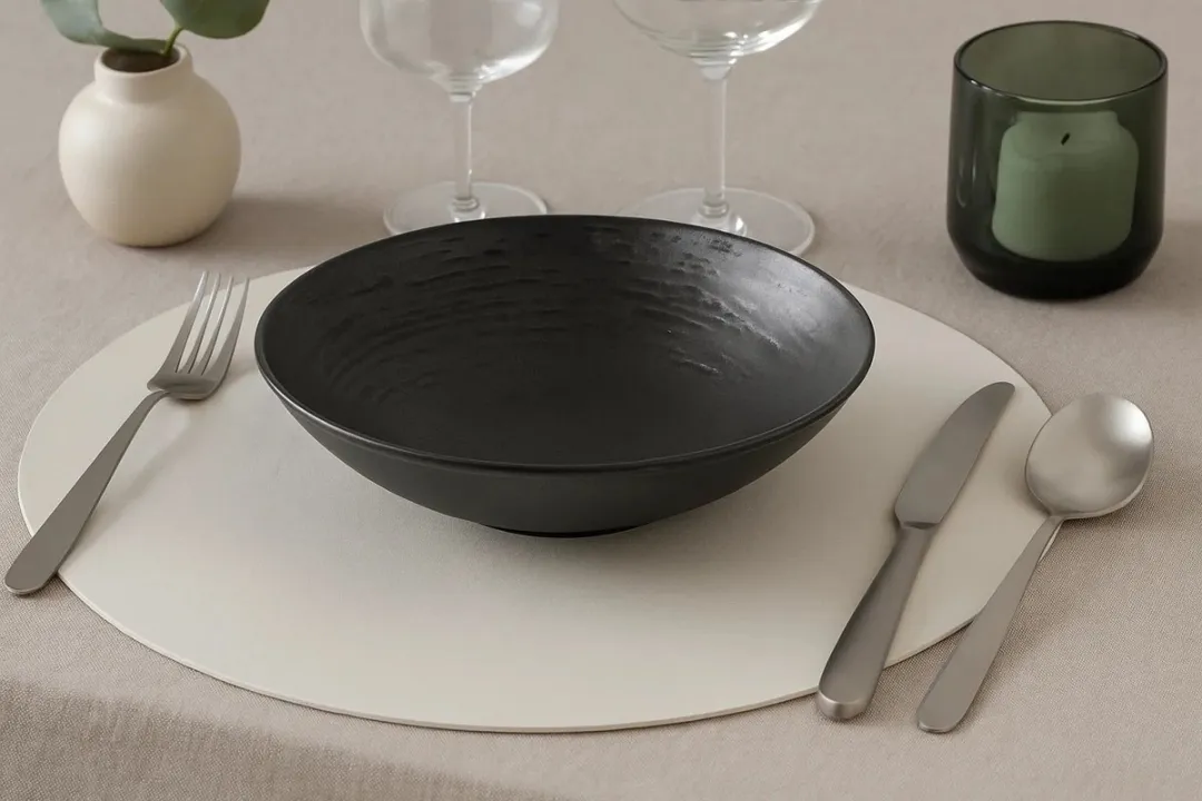 Cosy&Trendy Diepe Bord Merio Ø21,5cm - 6 Stuks - Zwart