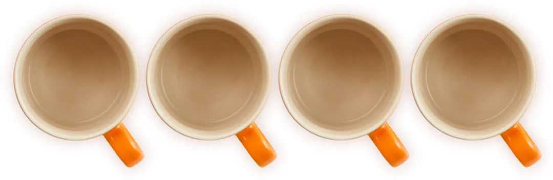 Le Creuset Mokken 350ml - 4 Stuks - Oranjerood