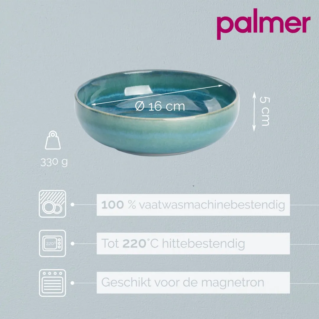 Palmer Miami Schaal 51cl - 2 Stuks - Ø16cm - Groen