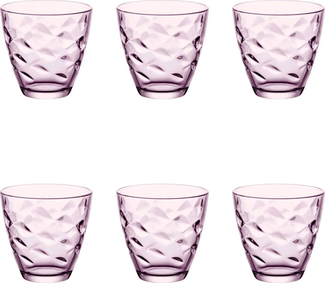 Bormioli Rocco Flora Glazen - Roze - 260ml - 6 Stuks
