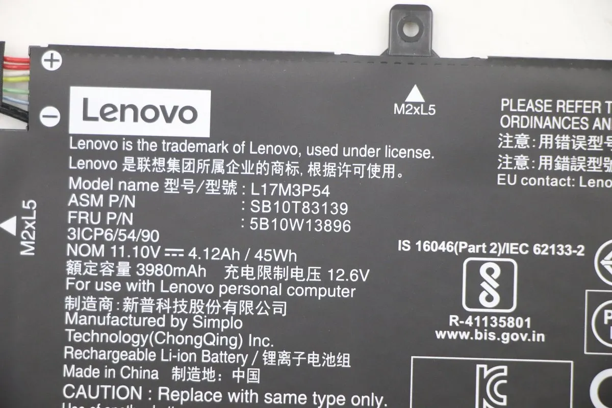 Lenovo Accu 3980mAh 5B10W13896 - 3000mAh - 45W - afbeelding 3 van 6