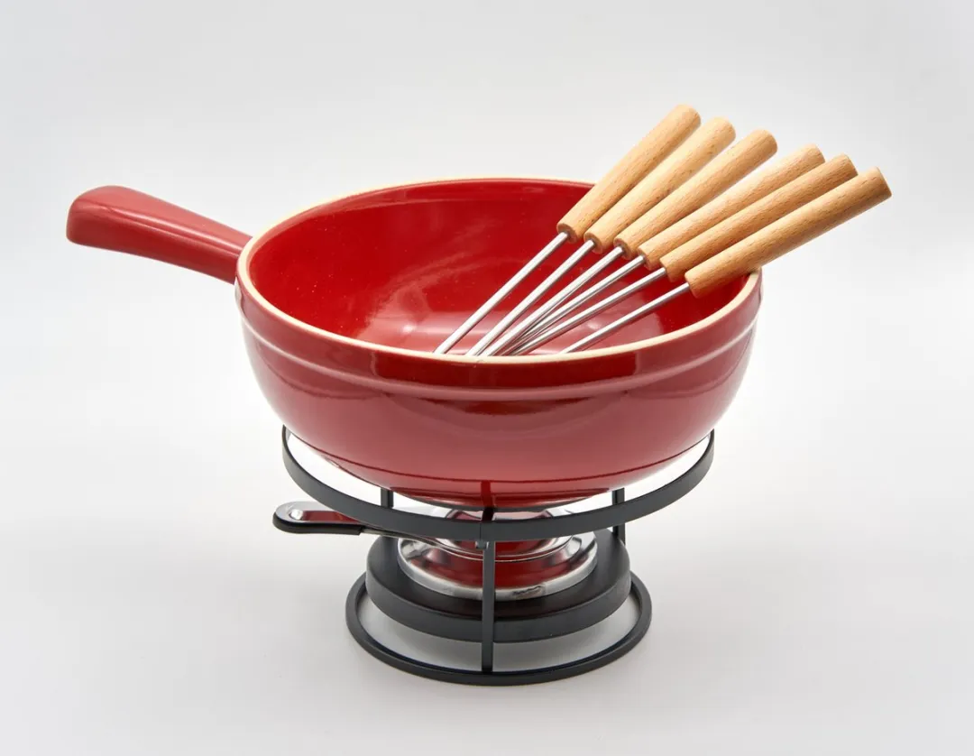 Emile Henry Fondue Set Met 6 Fonduevorken - Fonduepan