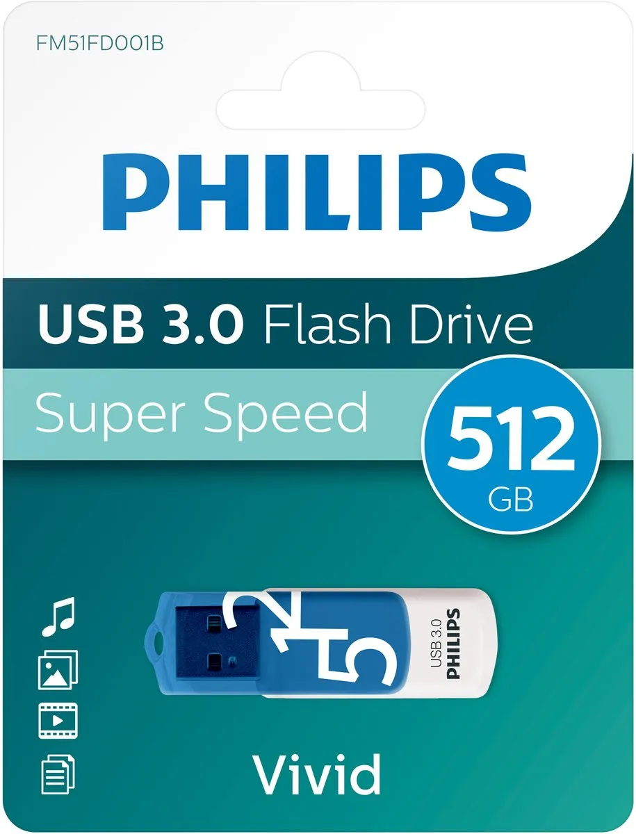 Philips Vivid Edition FM51FD001B/00 USB Stick 512GB - Wit - afbeelding 6 van 6