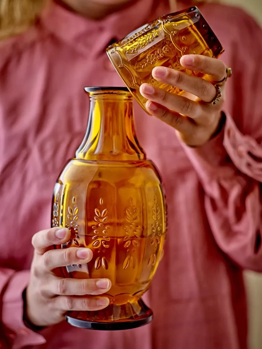 Bloomingville Theon Karafset Glas - 1,1L - Bruin