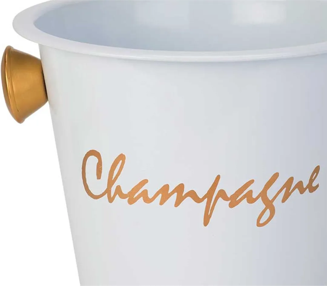 Cosy&Trendy Champagne IJsemmer D20XH19CM - Ø20cm - Wit/Goud